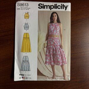 Simplicity Easy to Sew Pattern S9613 D5 for Misses' Tops and Skirts